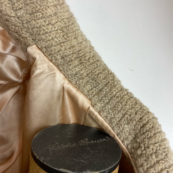 Vintage D'Esprit Dubrowsky and Peribinder Faux Fur Coat Modern M Knit Sleeves - Picture 13 of 16